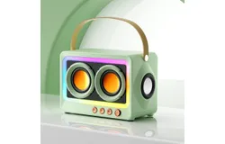 Retro Bluetooth Speaker&comma; Small Retro Speaker&comma; Classic Decorative Speaker with RGB Lights&comma; Portable Wireless Bluetooth Speaker with USB&sol;TF Card Support for Outdoor Living Room&comma; Bedroom and Kitchen &lpar;Green&rpar;