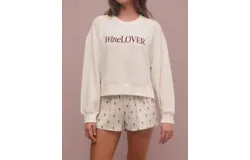 Z Supply Wine Lover Long Sleeve Top In Bone