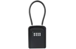 Key Lock Box&comma; 4 Digit Combination Key Storage Lock Box&comma; Portable Wall Mounted Security Lock Box with Combination for Home&comma; Apartment&comma; Realtor Garage Spare Keys-G10 Black rope