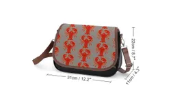 Lobster Art Prints Vintage Crossbody Bag for Women Medium Leather Hobo Bags Shoulder Bag Classic City Leather Satchels