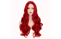 Long Curly Wavy Red Wigs for Women Side Part Natural Looking Cosplay Synthetic Fiber Wig Heat Resistant Replacement Wig，26Inch