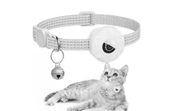 Cat Tracker Collar&comma;airtag cat collar locator tracker silicone sleeve three wire reflective bag bell