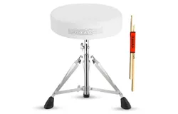 5 Core Drum Throne Comfortable Padded Stool Height Adjustable Music DJ Chair Heavy Duty Seat