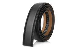 Mio Marino Men&apos;s Double Stitched Belt Strap-Black-Adjustable from 48" to 64" Waist