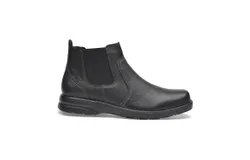 Pazstor Cowhide Leather Boots In Black