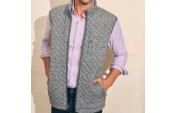 Faherty Epic Quilted Fleece Vest In Carbon Melange