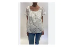 Johnny Was Big Sur Lace Blouse In White