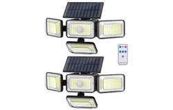 Mokot Solar Lights Outdoor, 288 LED 2800LM Solar Motion Sensor Outdoor Lights with Remote Control, 4 Heads lP65 Waterproof Solar Flood Security Lights for Outside Patio Wall -2PACK