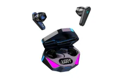 X15 In-Ear BT Gaming Earbuds with Low Latency Stereo Wireless Earphones Noise Reduction Sport Headphones with HD Call Touch-Control Headset with LED-Digital Display for Music Game Movies Compatible with iOS Android
