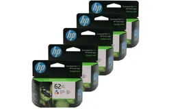 5x HP 62XL High Yield Tri-color Original Ink Cartridge - 415 Pages &lpar;C2P07AA&rpar;