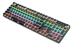 Wired Gaming Keyboard&comma; Electroplated Mechanical Keyboard&comma; 104 Keys with RGB Backlight&comma; Anti-Ghosting&comma; For MAC Windows PC&comma; Black