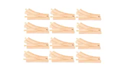 Bigjigs Rail 12 Piezas de Riel de Punto Curvo de Madera &lpar;Macho&sol;Macho&sol;Hembra&rpar;