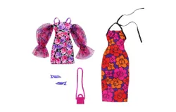 Barbie Clothes&comma; Fashion and Accessory 2-Pack Dolls&comma; 2 Dressy Floral-Themed Outfits with Styling Pieces for Complete Looks
