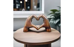 Gesture Statue Decoration Home Decor Bedroom Bookshelf Coffee Table Hand Decor Sculpture Love Finger Aesthetic Accents Decorations Thanksgiving Valentine Day Gifts &lpar;Brown&rpar;