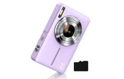 Digital Camera -FHD 1080P- 44MP -Kids Camera -16X Zoom Anti Shake Waterproof- Compact Portable Camera For Students Boys Girls DC403-Purple