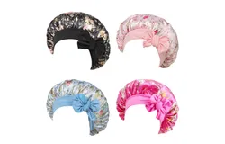 4Pcs Kids Satin Bonnets, Silk Hair Bonnet for Sleeping, Elastic Band Cap