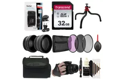 Complete Accessory Bundle for Canon EOS R100 R50 R10 Includes Replacement Battery&comma; Tripod&comma; Memory Card&comma; Lens Filters and More