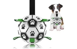 Dog Toys Soccer Ball&comma; Interactive Dog Toys for Tug of War&comma; Puppy Birthday Gifts&comma; Dog Tug Toy&comma; Dog Water Toy&comma; Durable Dog Balls for Small & Medium Dogs &lpar;6 inch&rpar;