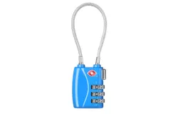 ZHEGE TSA Approved Luggage Locks&comma; 3 Digit Cable Lock for Travel Baggage&comma; Suitcase&comma; Gym Lockers &lpar;Blue&rpar;