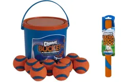 Fetch Bundle with Ultra Ball Dog Toy&comma; Medium &lpar;2&period;5 Inch&rpar; Pack of 8 for Breeds 20-60 lbs with  Bucket &plus; Ultra Fetch Stick