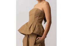 Line And Dot Tove Top In Mocha