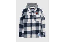 Starter Men&apos;s Chicago Bears The Big Joe Sherpa Lined Plaid Starter Jacket In Navy