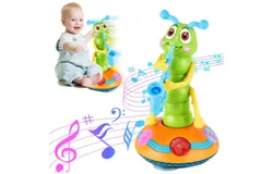 Electric Caterpillar Saxophone Music Toy for Kids&comma; Dancing Saxophone Caterpillar&comma; Baby Sensory Toy with LED Light for Toddler Boys and Girls Without Battery &lpar;Blue-1pcs&rpar;