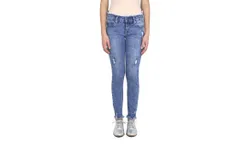 Tractr Girl&apos;s Distressed High Rise Jeans In Mile High Rise Ankle