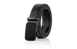 Gallery Seven Men's Blocks Leather Ratchet  Belt-Obsidian-Adjustable from 28" to 44" Waist
