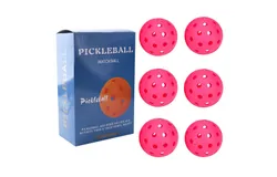74mm40 hole 26 hole Pickleball Golf hole ball pe material high elastic Wiffle hole ball-rose red 40 holes 6 pack 【 Color box packing 】