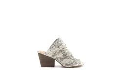 Golo Landon Snake Print Leather Block Heel In Metallic Mirror Wash