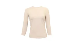 Linda Leal Three Quarter Sleeve Shell In Creamy Malt