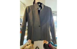 Lola & Sophie Reversible Neoprene Blazer In Charcoal&sol;blk