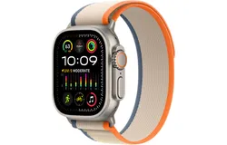 Apple Watch Ultra 2 GPS &plus; Cellular 49mm Titanium Case with Orange&sol;Beige Trail Loop  &lpar;Medium&sol;Large&rpar; - Titanium