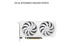 ASUS DUAL-RTX3060T-O8GD6X-WHITE graphics card is a white overclocked version with 8GB GDDR6X memory&period;