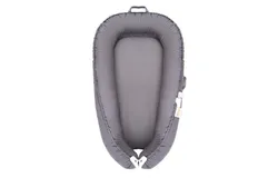 Baby Lounger&comma; Newborn Lounger for 0-24 Months&comma; 100&percnt; Cotton Soft Adjustable Baby Floor Seat for Travel&comma; Co Sleeper for Girls Boys in Bed&comma; Portable Baby Nest Lounger&comma;Family Essentials&lpar;Grey&rpar;