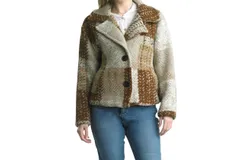 Tempo Paris Cropped Boucle Jacket In Camel