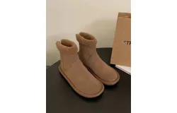 ZIYAN Versatile snow boots shoes for women new autumn and winter thick velvet cotton shoes warm short boots mid-calf Martin boots