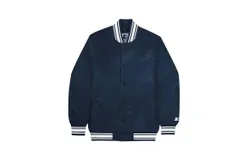 Starter Unisesx Locker Room Full Snap Satin Jacket In Navy