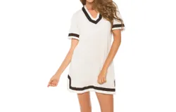 Eco Swim Hooded Tunic In Eco White