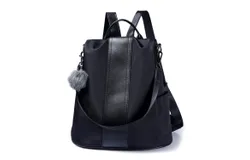 PINCNEL Women Backpack Purse Waterproof Nylon Anti-theft Rucksack Lightweight Shoulder Bag-Black