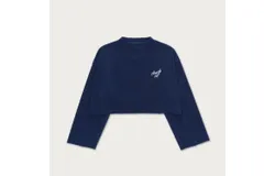 Honor The Gift Textured Cropped Crewneck In Blue