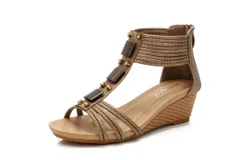 Summer sandals for women&comma; sandals with slanted heel for the beach