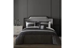 Bebejan Kyle Black 100&percnt; Cotton 5-Piece Reversible Comforter Set