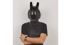 CosTribe Punk Gothic Helmet Mask Futuristic Techwear Sci Fi Halloween Cosplay Halloween Party Music Accessories-Style B