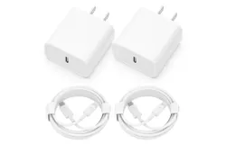 Phone Charger 2 Pack 20W PD USB C Wall Fast Charger Adapter with 2 Pack 6FT Type C to Lightning Cable Compatible for iPhone 14 13 12 11 Pro Max XR XS X&comma;iPad