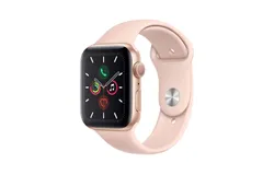 Apple Watch Series 5 &lpar;GPS&comma; 44MM&rpar; Gold Aluminum Case with White Sport Band &lpar;Renewed&rpar;