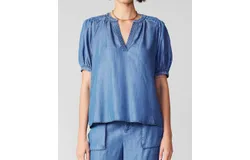 Current Air V Neck Top In Chambray
