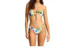 Seafolly Underwire Bra Postcard Print Bikini In White Multi