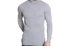 Lcr Black Edition Men&apos;s Turtleneck Sweater In Grey